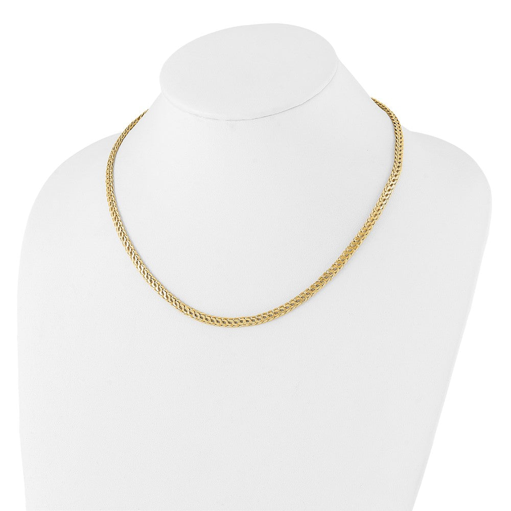 14K Polished Fancy D/C Link Necklace