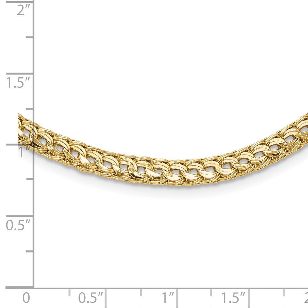 14K Polished Fancy D/C Link Necklace