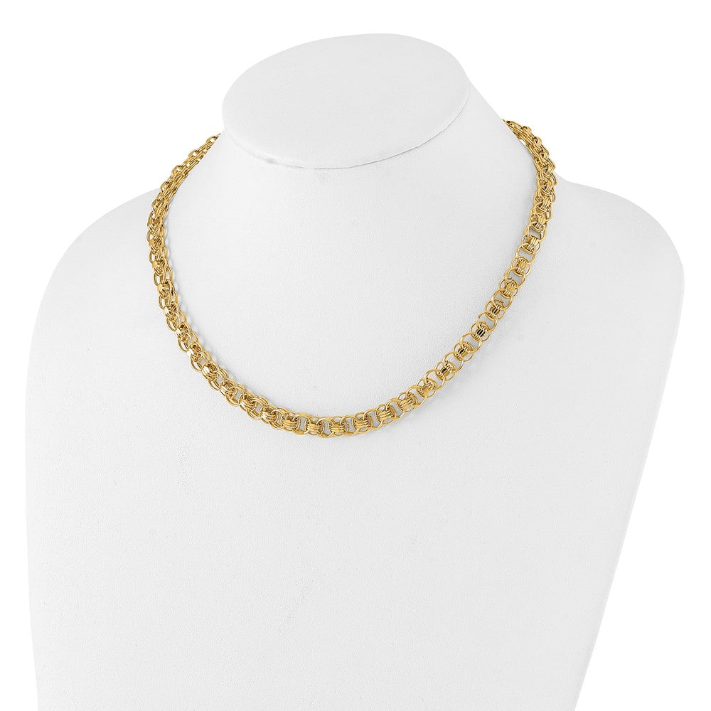 14K Polished Fancy Link Necklace