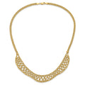 14K D/C Braided Rope Chain Fancy Front Drape Necklace