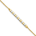 14K Two-tone Beaded 7.5in Bracelet
