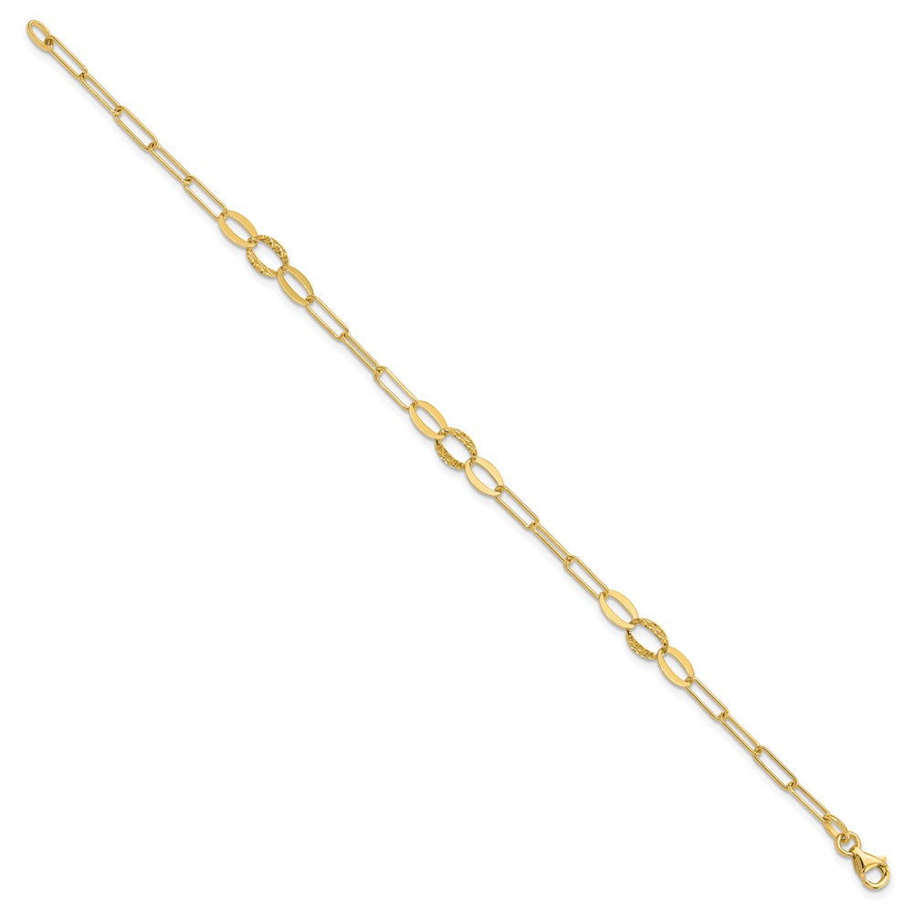 14K D/C Paperclip Link 7.25in Bracelet