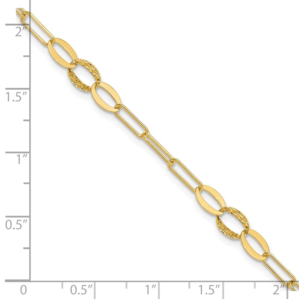 14K D/C Paperclip Link 7.25in Bracelet