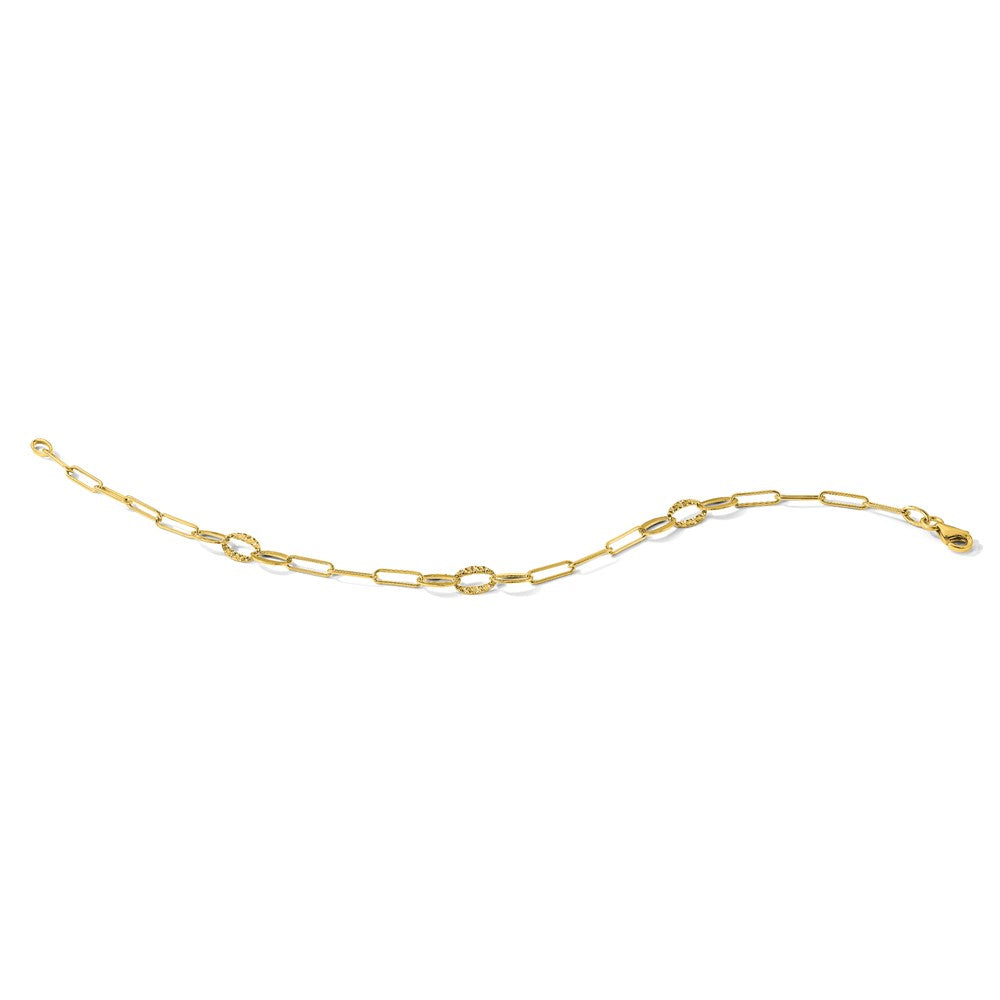 14K D/C Paperclip Link 7.25in Bracelet