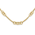 14K Polished 2-Strand Linked Circle Necklace