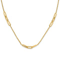 14K Polished and D/C Fancy Link Rope Necklace