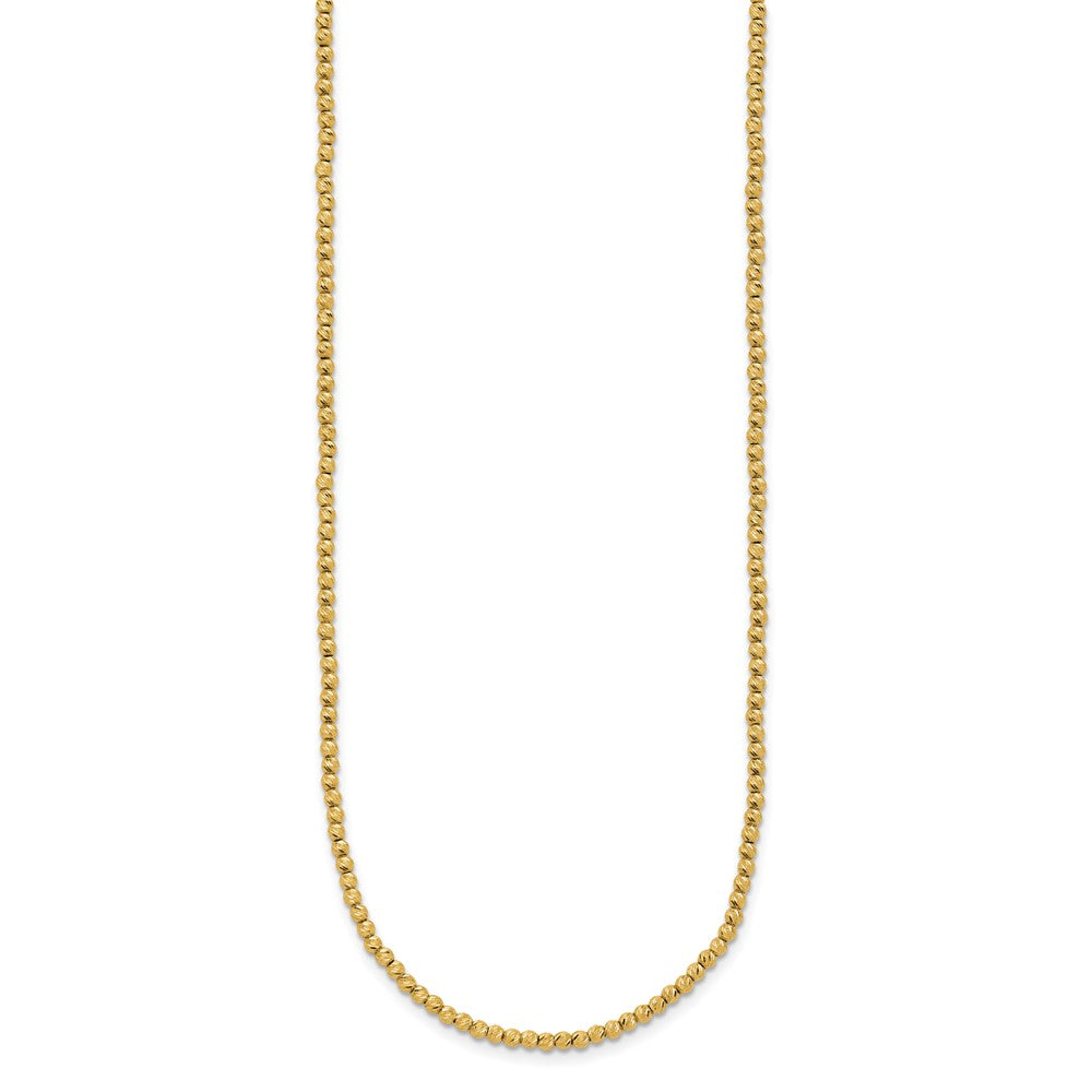 14K Polished and Diamond-cut Beaded Bracelet