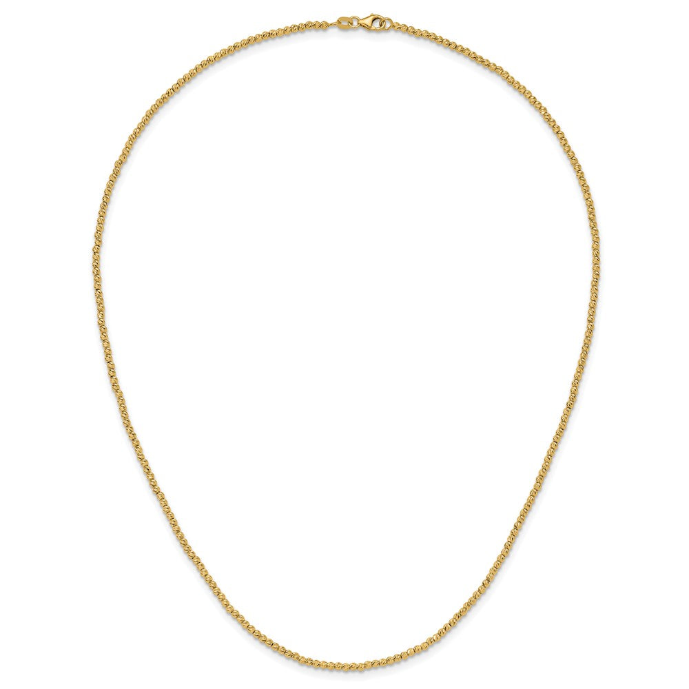14K Polished and Diamond-cut Beaded Bracelet