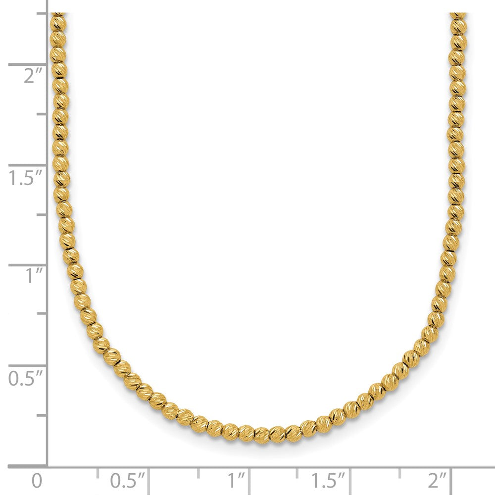 14K Polished and Diamond-cut Beaded Bracelet