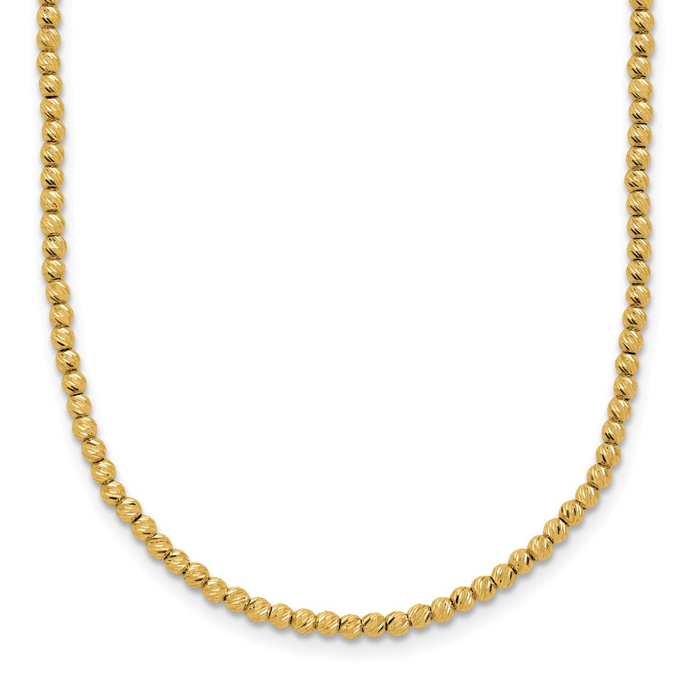 14K Polished and Diamond-cut Beaded Bracelet