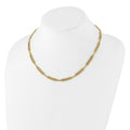 14k Polished and D/C Multi-Strand and Beaded 18.25in Necklace