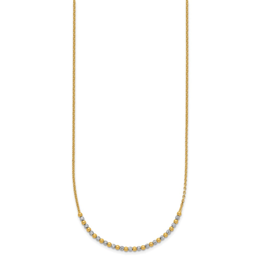 14K Two-tone Diamond-cut Beaded Bracelet