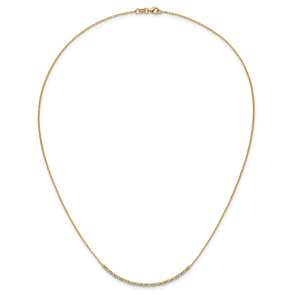14K Two-tone Diamond-cut Beaded Bracelet