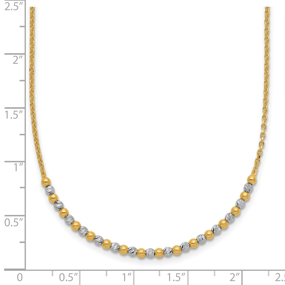 14K Two-tone Diamond-cut Beaded Bracelet
