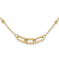 14K Polished and Diamond-cut Fancy Necklace