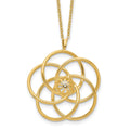 14k Polished Floral Pendant 17in Necklace