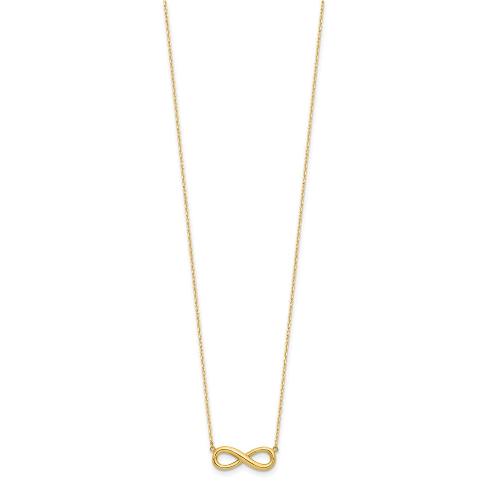 14k Polished Infinity 16.5in with 1in ext Necklace