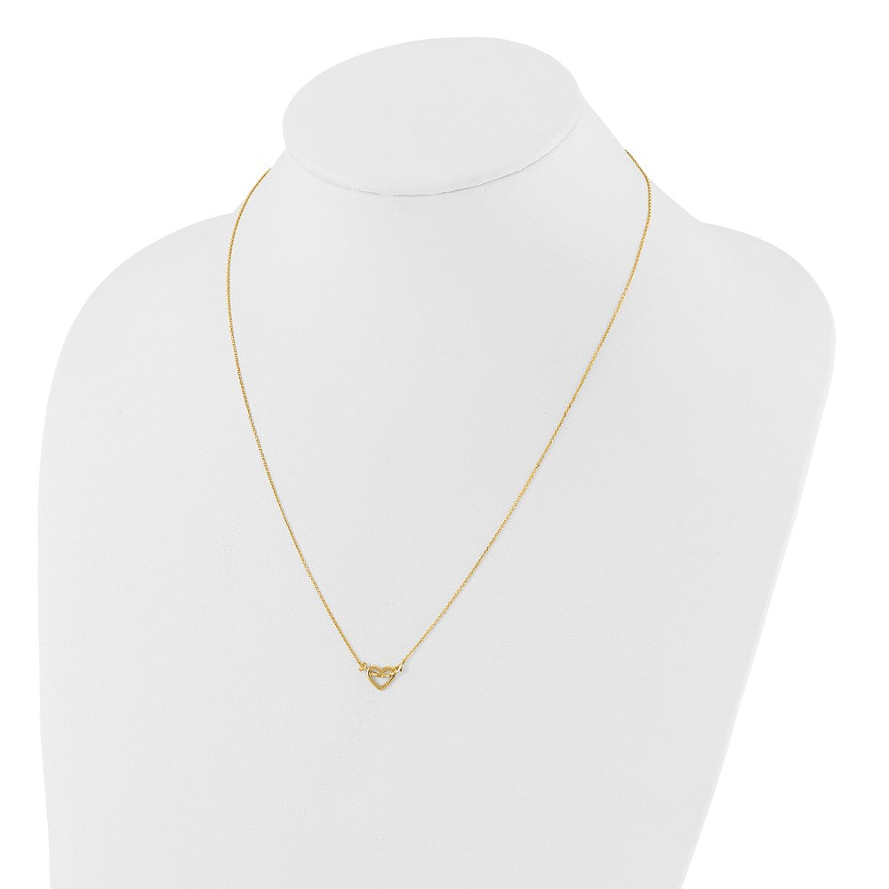 14k Polished Heart with Arrow 18in with 2in ext. Necklace