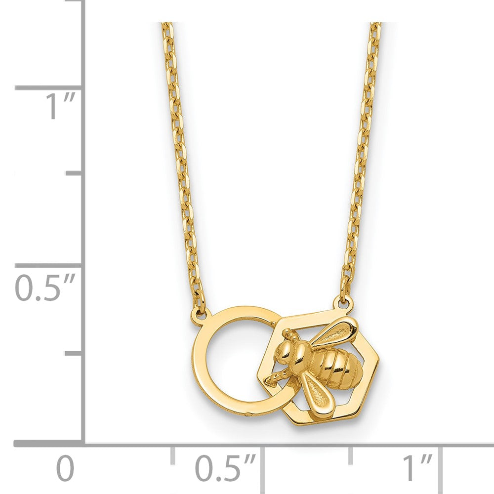 14K Polished Bee Necklace