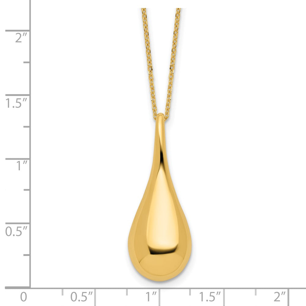 14k Polished Hollow Teardrop 18in Necklace
