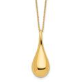 14k Polished Hollow Teardrop 18in Necklace