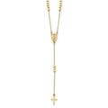 14K Rosary Design Miraculous Medal Cross Y-Drop Necklace
