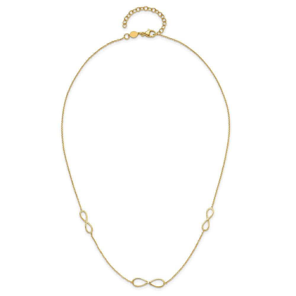 14K Polished Infinity Stations 16in with 2in ext. Necklace