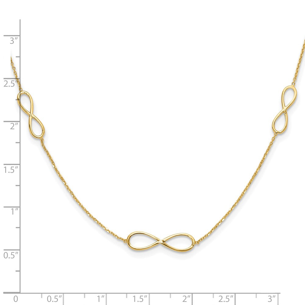 14K Polished Infinity Stations 16in with 2in ext. Necklace
