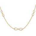 14K Polished Infinity Stations 16in with 2in ext. Necklace
