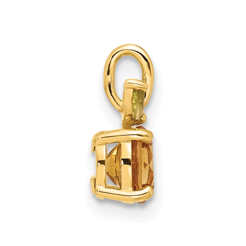 14K Gold Citrine and Peridot Orange Chain Slide