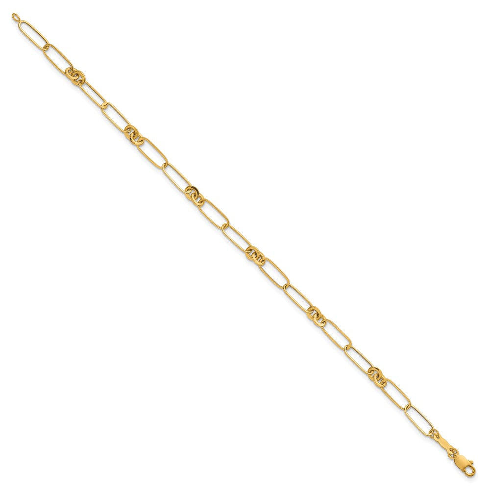 14k Polished Fancy Link 7.5in Bracelet