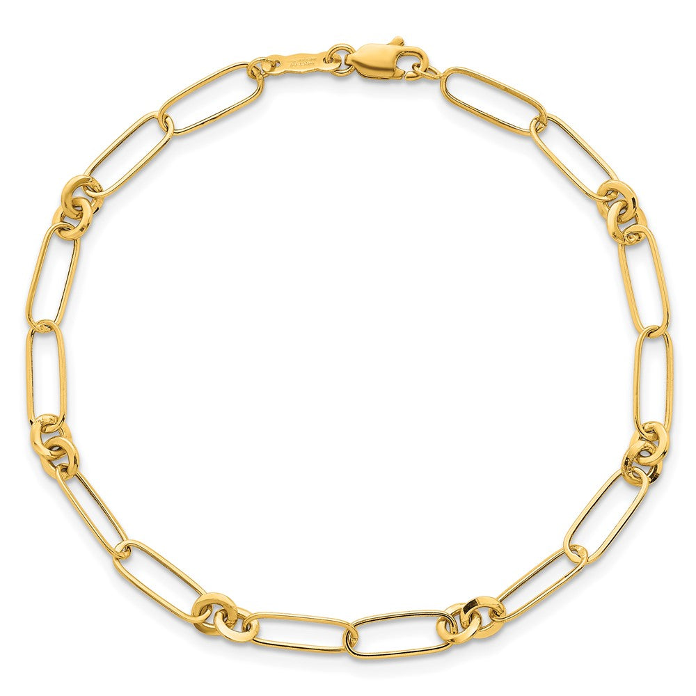14k Polished Fancy Link 7.5in Bracelet