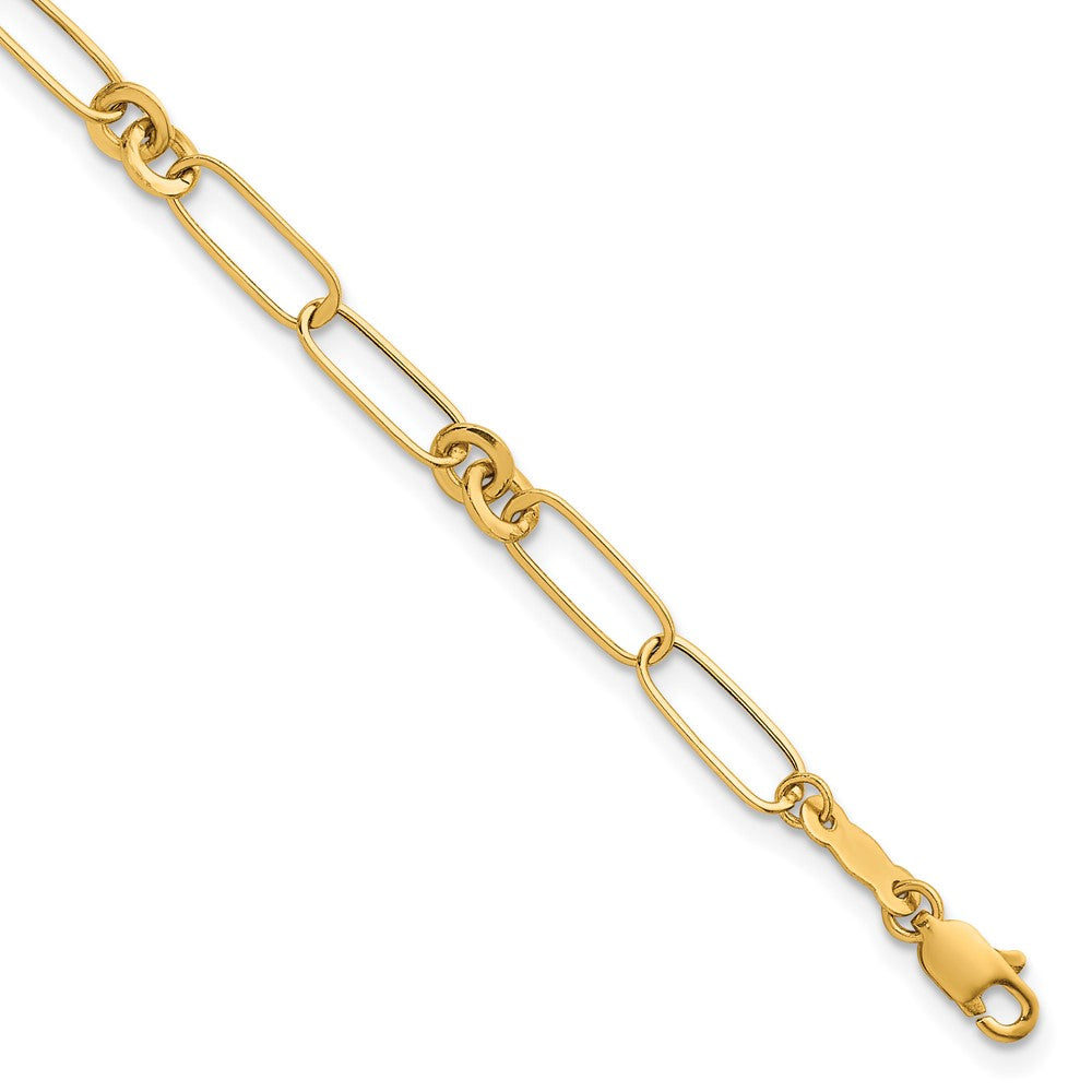 14k Polished Fancy Link 7.5in Bracelet