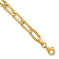 14k Polished and Textured Fancy Link 7.5in Bracelet