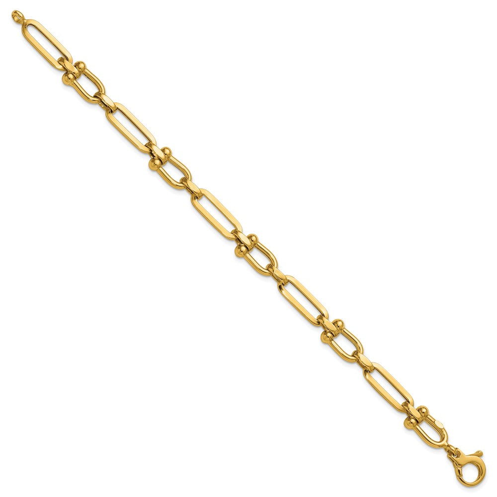 14k Polished Link 7.75in Bracelet