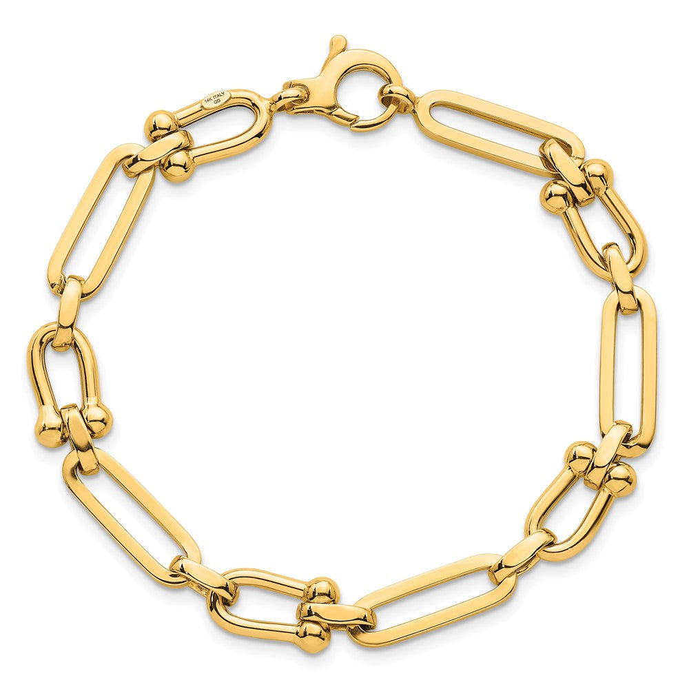 14k Polished Link 7.75in Bracelet