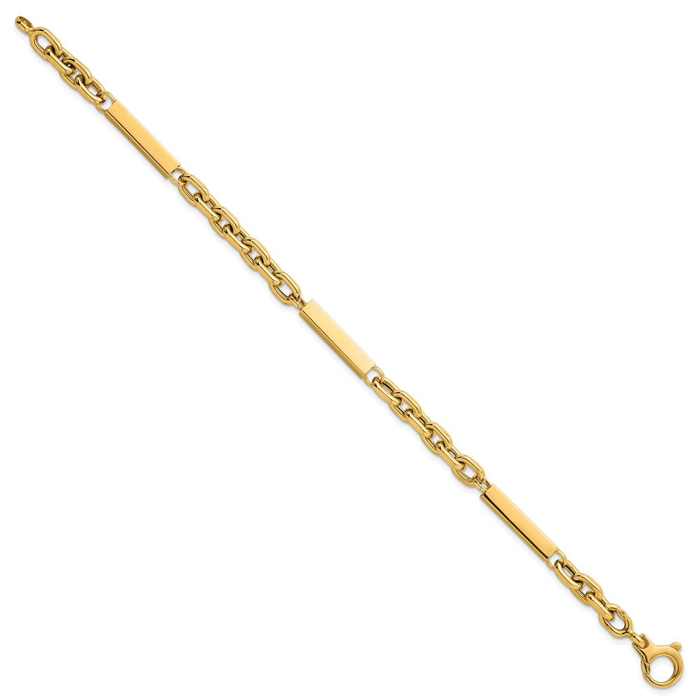 14k Polished Fancy Chain with Bars 8in Bracelet