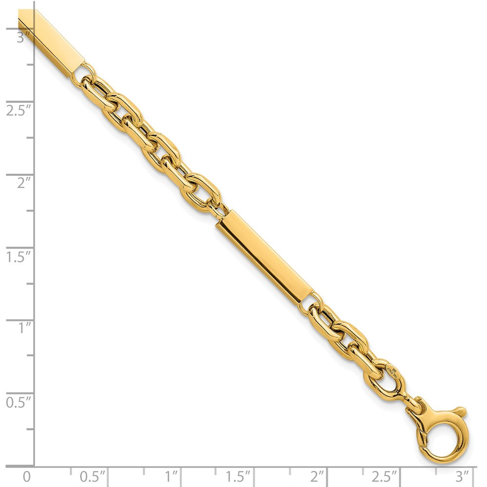14k Polished Fancy Chain with Bars 8in Bracelet