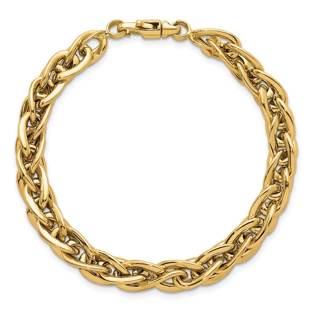 14k Polished Fancy Textured Open Link Bracelet