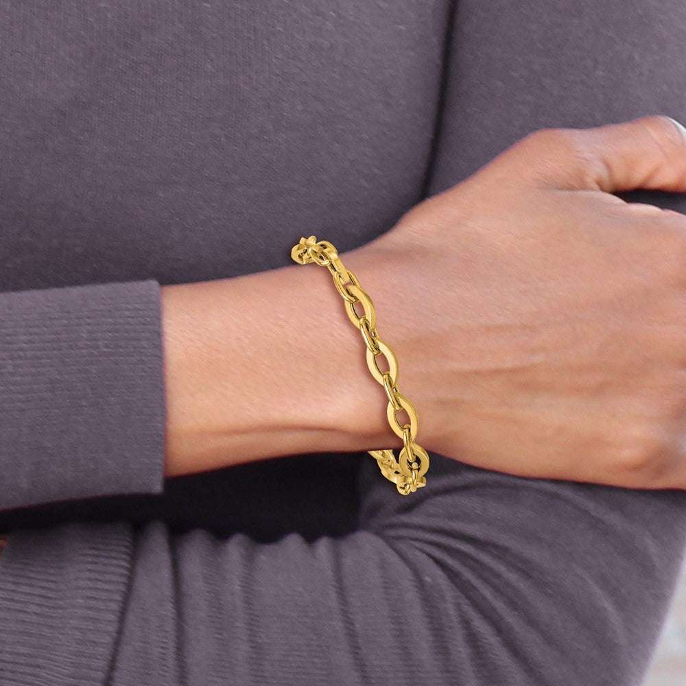 14k Polished Fancy Link Bracelet