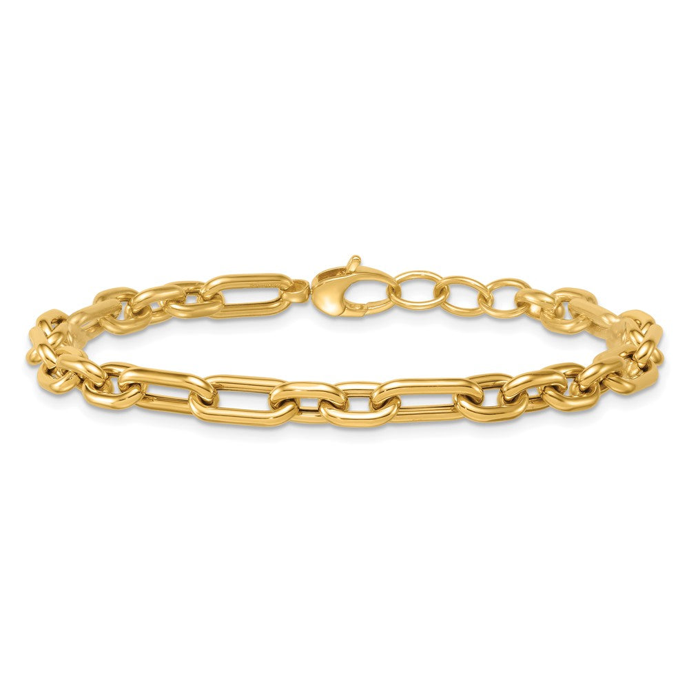 14k Polished Fancy Open Link w/ .5in ext. Bracelet