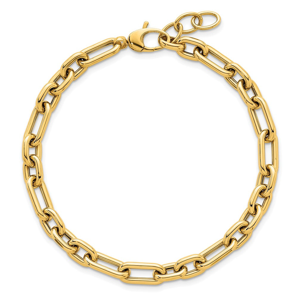 14k Polished Fancy Open Link w/ .5in ext. Bracelet