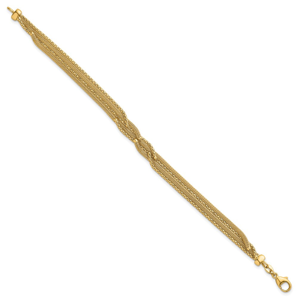 14K Textured Woven Fancy Bracelet