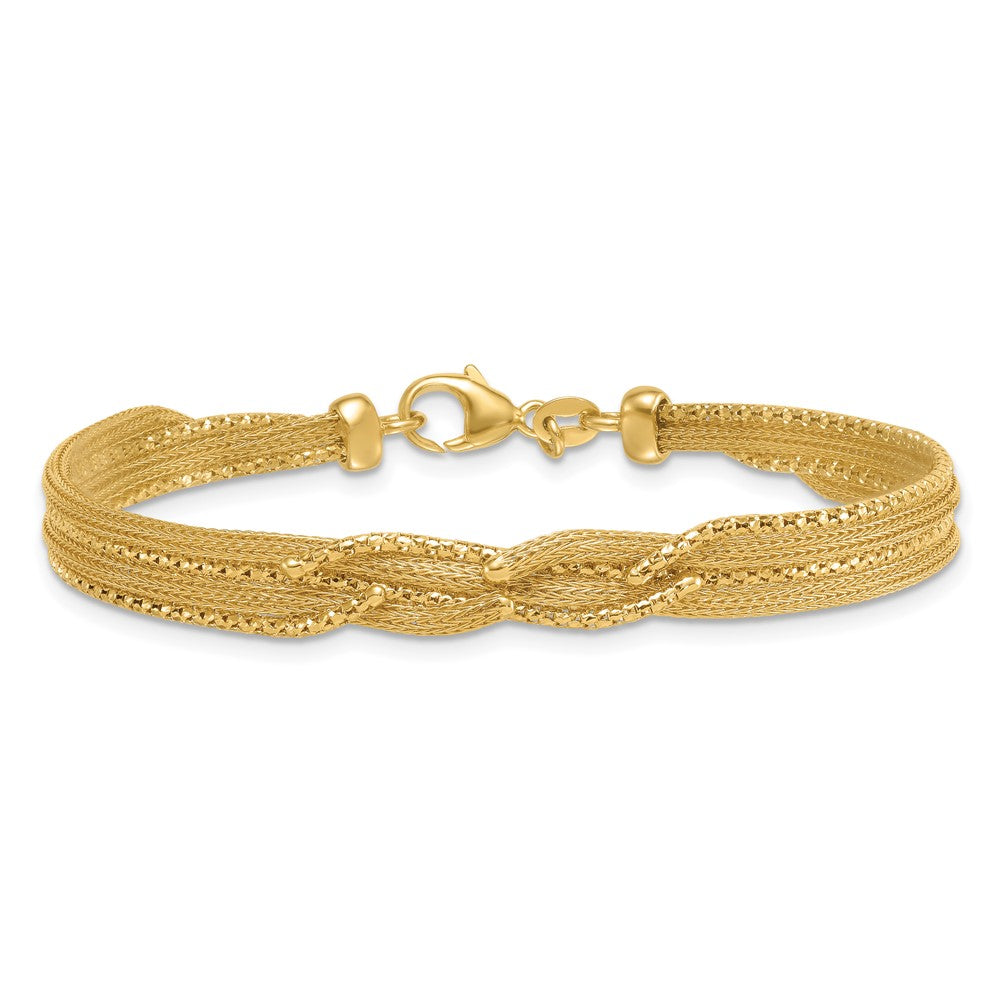 14K Textured Woven Fancy Bracelet