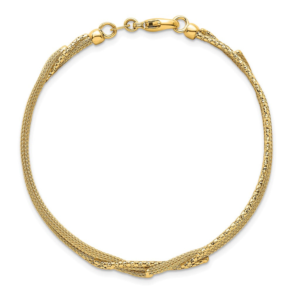 14K Textured Woven Fancy Bracelet