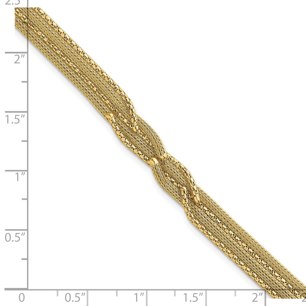 14K Textured Woven Fancy Bracelet