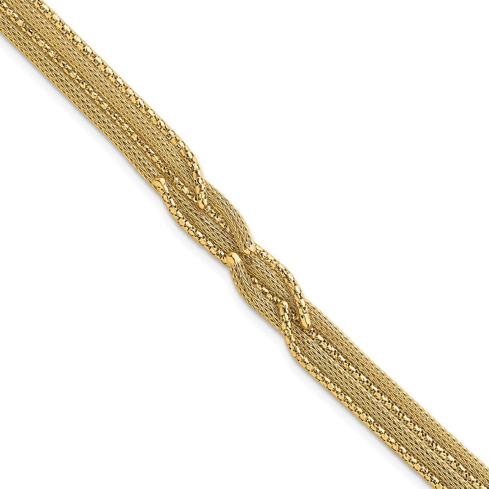 14K Textured Woven Fancy Bracelet