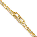 14k Polished Paperclip Double Strand 7.5in Bracelet