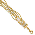 14k Polished and Textured Multi Strand 7.25in Bracelet