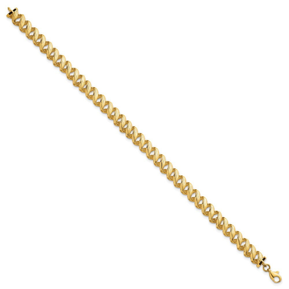 14k Polished Open Spiral Link 7.5in Bracelet
